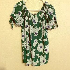 Green Floral Top